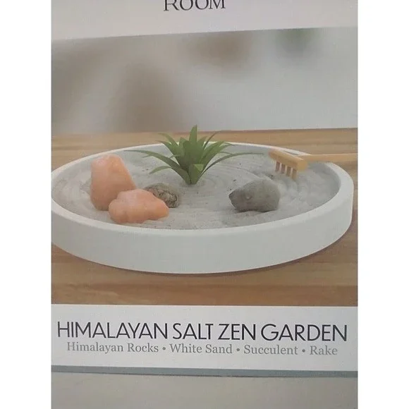 Himalayan Salt Zen Garden Kit Office Desk Gift Idea Stress Relief - Picture 4 of 7